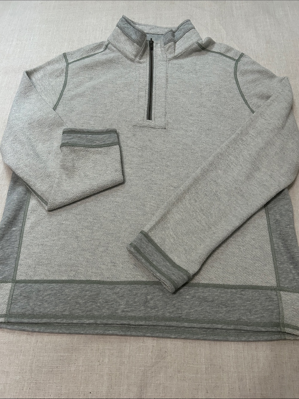 Carbon2Cobalt Men's Quarter-Zip Pullover Sweater Heather Gray Size Medium Casual